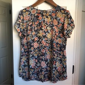 Loft Split Sleeve Floral Blouse Size M